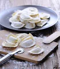 Preparing fresh ravioli.