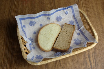 Bread in wicker basket