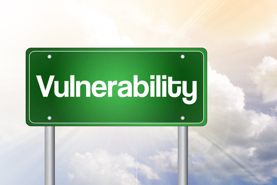 Vulnerability Just Ahead Green Road Sign, Business Concept