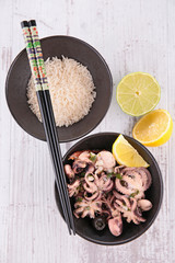 rice and octopus