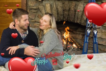 Composite image of valentines couple