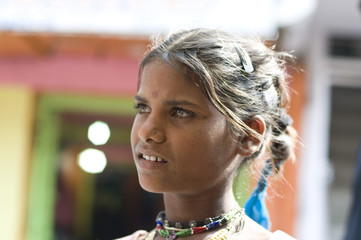young Indian girl, Rajasthan, rural India