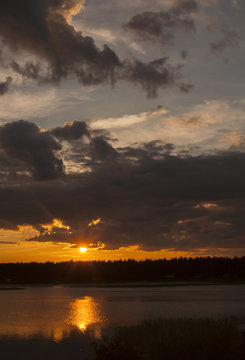Midsummer sunset, Karlstad, Sweden. 