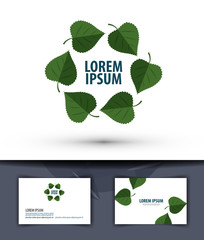 Nature. Leaves in the circle. Logo, icon, emblem, template,