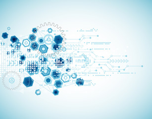 Abstract technology background with hexagonal shapes