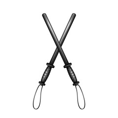 Two crossed police batons