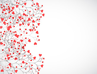 Abstract tree made with hearts.