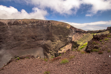 The crater of Mount Vesuvius near Naples, Italy