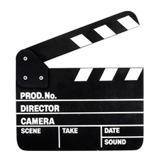 Movie clapper board on white background