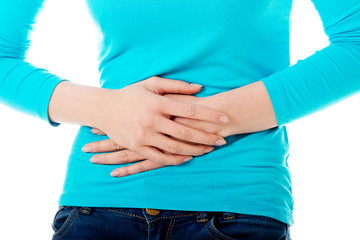 Woman with stomach issues