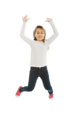 Girl jumping with joy