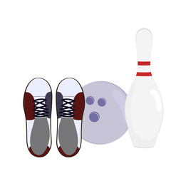 Image of elements of the game of bowling.