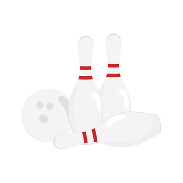 Image of elements of the game of bowling.
