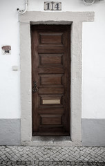 Fototapeta na wymiar The front door to the house. Portugal. tinted