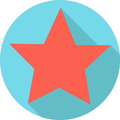 Obraz premium star icon long shadow flat design vector illustration