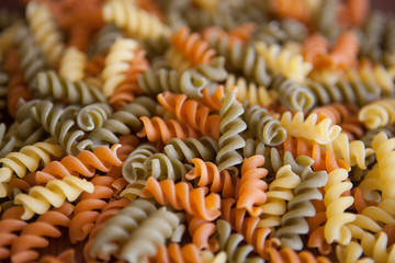 Different types of pasta. Closeup view. Selective focus