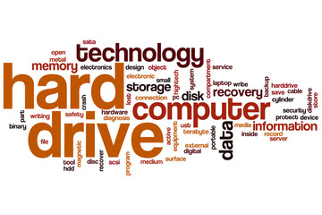 Hard drive word cloud