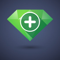 Obraz premium Diamond icon with a sum sign