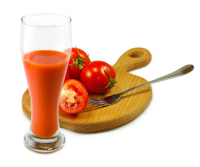 tomatoes on a white background