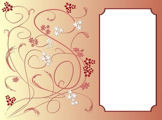 Invitation card template with art deco floral patterns