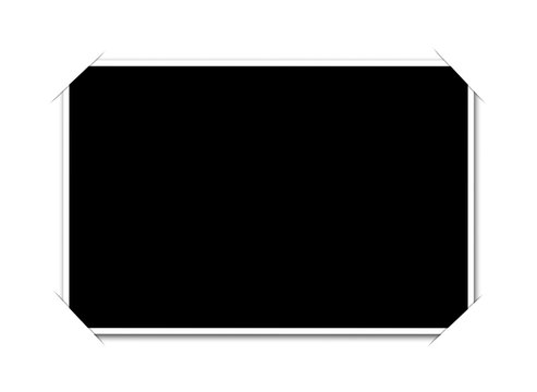 cadre noir pour photo sur fond blanc avec encoches