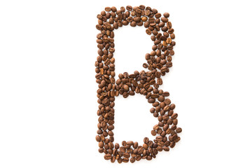 Bustabe B aus Kaffeebohnen