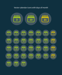 Set of calendar icons for every day