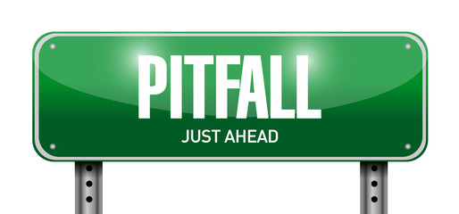 pitfall road sign illustration design