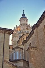 Fototapeta premium Cathedral of Santa Maria de la Huerta, Tarazona, Aragon, Spain