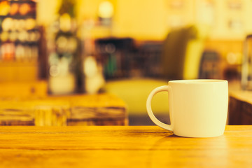 Latte coffee cup on table