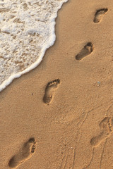 Fototapeta na wymiar footprints in the sand