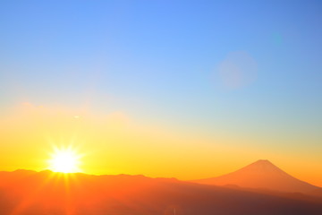 Fototapeta na wymiar Mt. Fuji with sunrise
