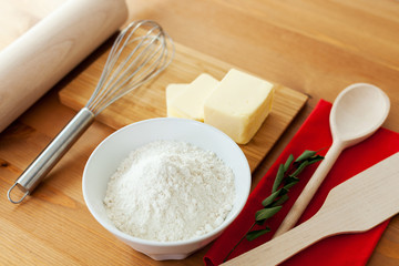 Ingredients to bake