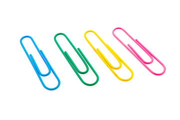Paper clip isolated on white background