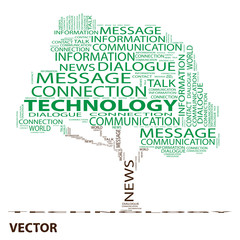 Vector conceptual communication word cloud