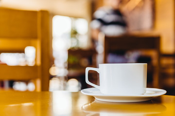 Coffee cup in coffee shop