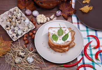 Sandwich with soft cheese