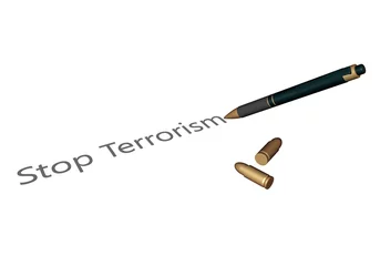 Fototapeten Terrorisme bestrijden met het woord © emieldelange
