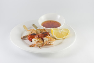 Мини шашлычки с креветками