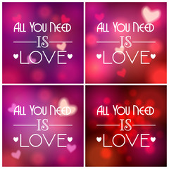 Set of glittering Valentine's Day backgrounds