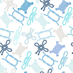 Seamless pattern with colorful marine knots.