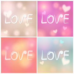 Set of glittering Valentine's Day backgrounds