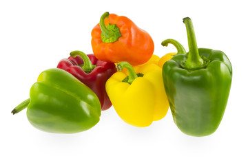 Red, yellow, orange and green peppers