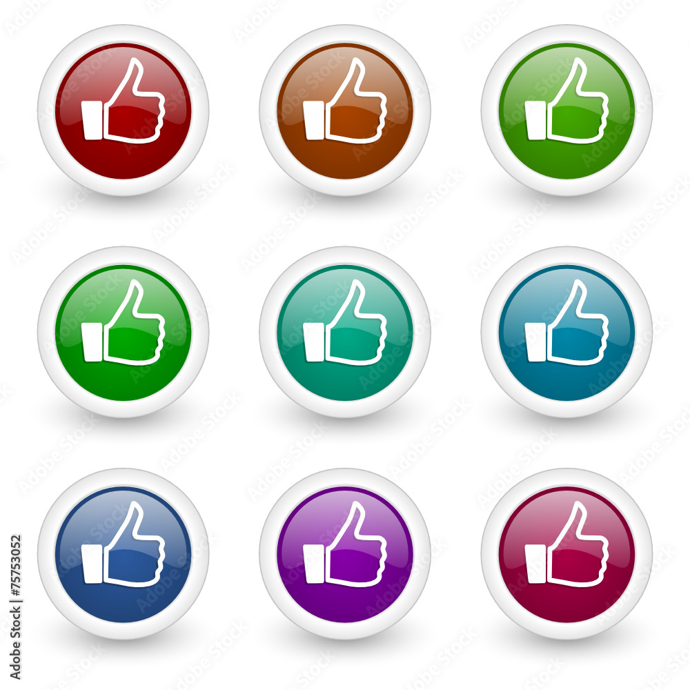 Poster like web icons colorful set