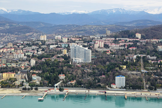 Sochi cityscape, top view