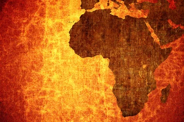 Foto op Canvas Grunge vintage gekrast Afrika kaart achtergrond. © Nightman1965