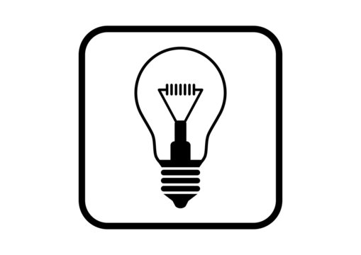 Lightbulb vector icon on white background