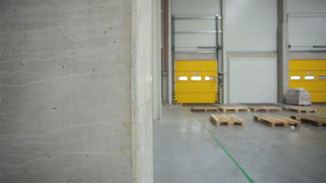 Almost empty interior of the storehouse