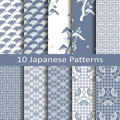 set of ten japanese patterns - 75755409