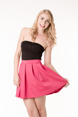 Portrait of beautiful blonde woman